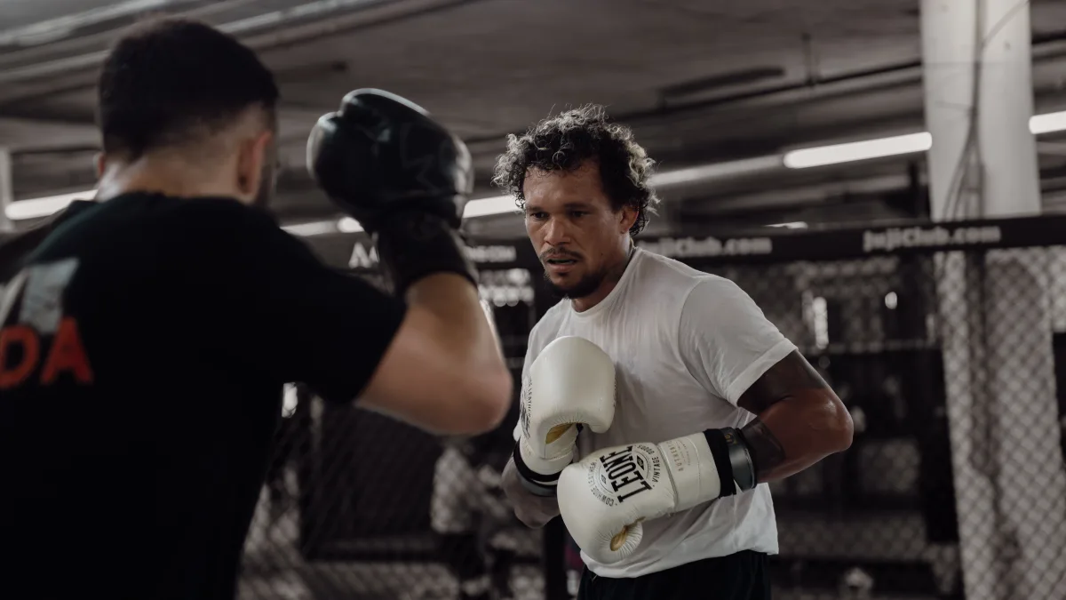 Boxing sparring session at the gym