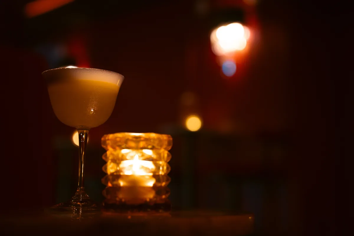Cocktail and candle mood photography